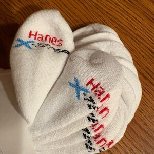 Hanes White Socks with Vibrant Logo